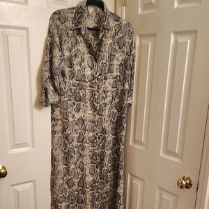 JOA Black and White Snakeskin Dress